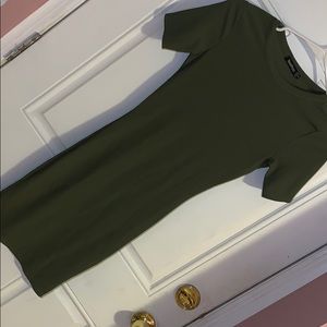 Olive ribbed bodycon dress!